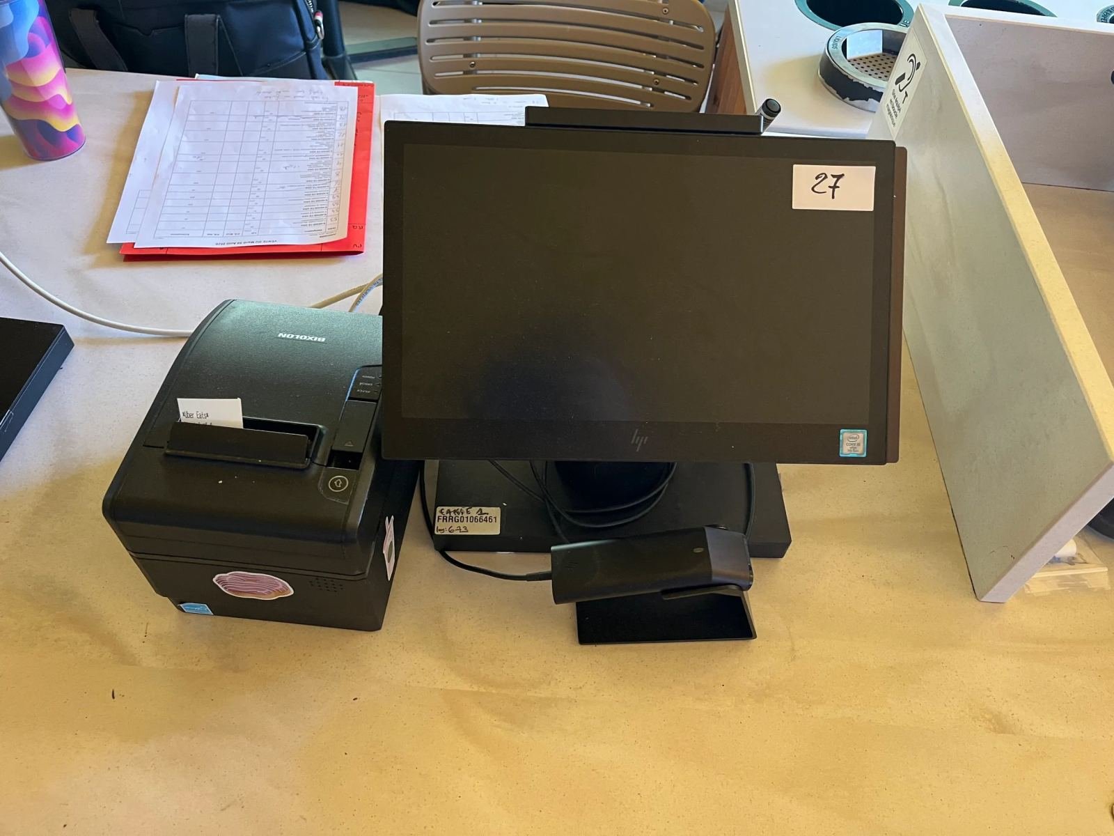 Système de caisse tactile professionnel HP complet Caisse tactile HP+ douchette HP+ tiroir caisse HP+ Imprimante ticket  Bixolon