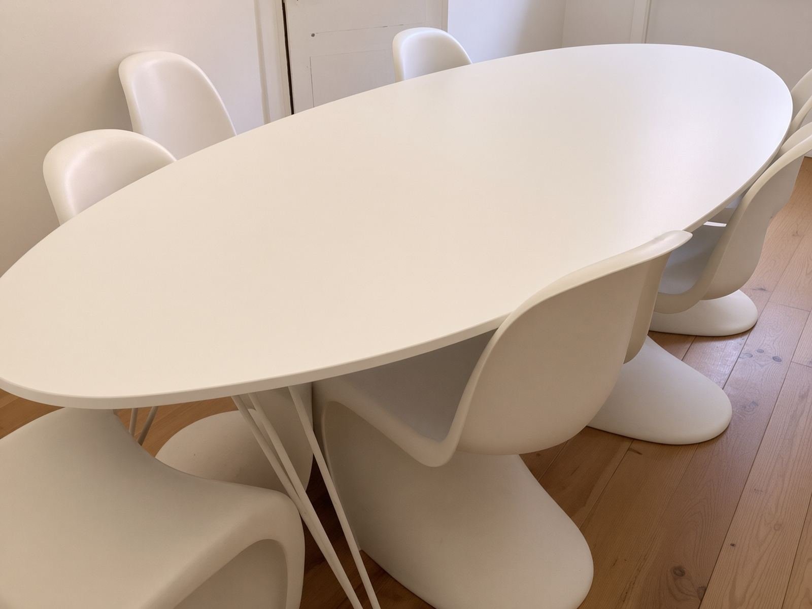 Chaises de Salle à Manger ou bureau ORIGINALES VITRA Panton blanches Set de 7